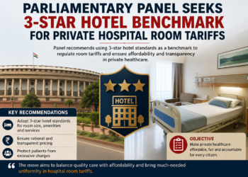 Parliamentary Panel Seeks 3-Star Hotel Benchmark for Private Hospital Room Tariffs